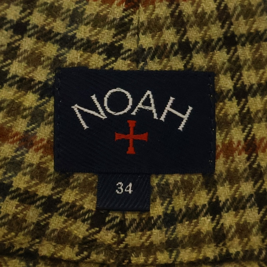 NOAH(ノア) チェック柄 ウール ストレートパンツ ブラウン