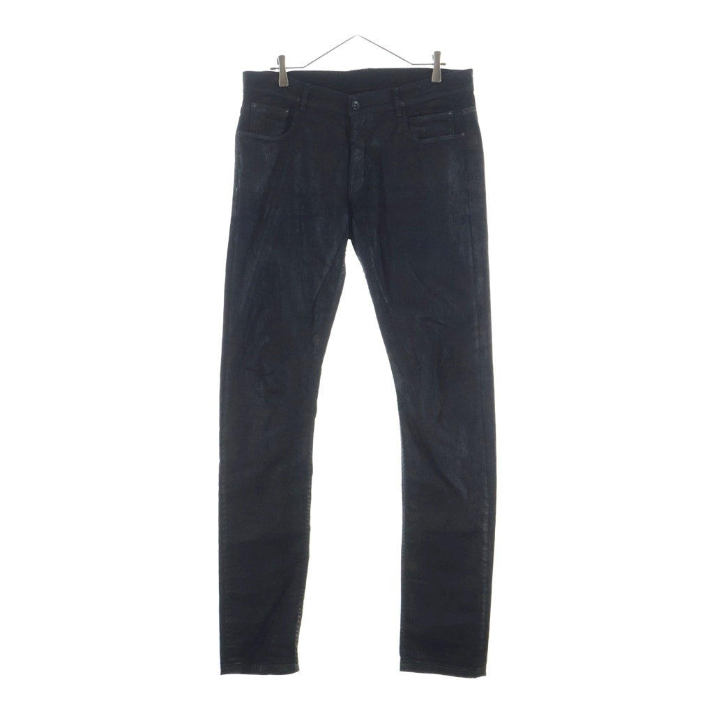 Rick Owens DRKSHDW(リックオウエンス ダークシャドウ) 15SS Detroit Cut Trousers デトロイトカットトラウザーズ コーティング加工 ボタンフライ スリムストレート デニムパンツ DU15S9350-SBS