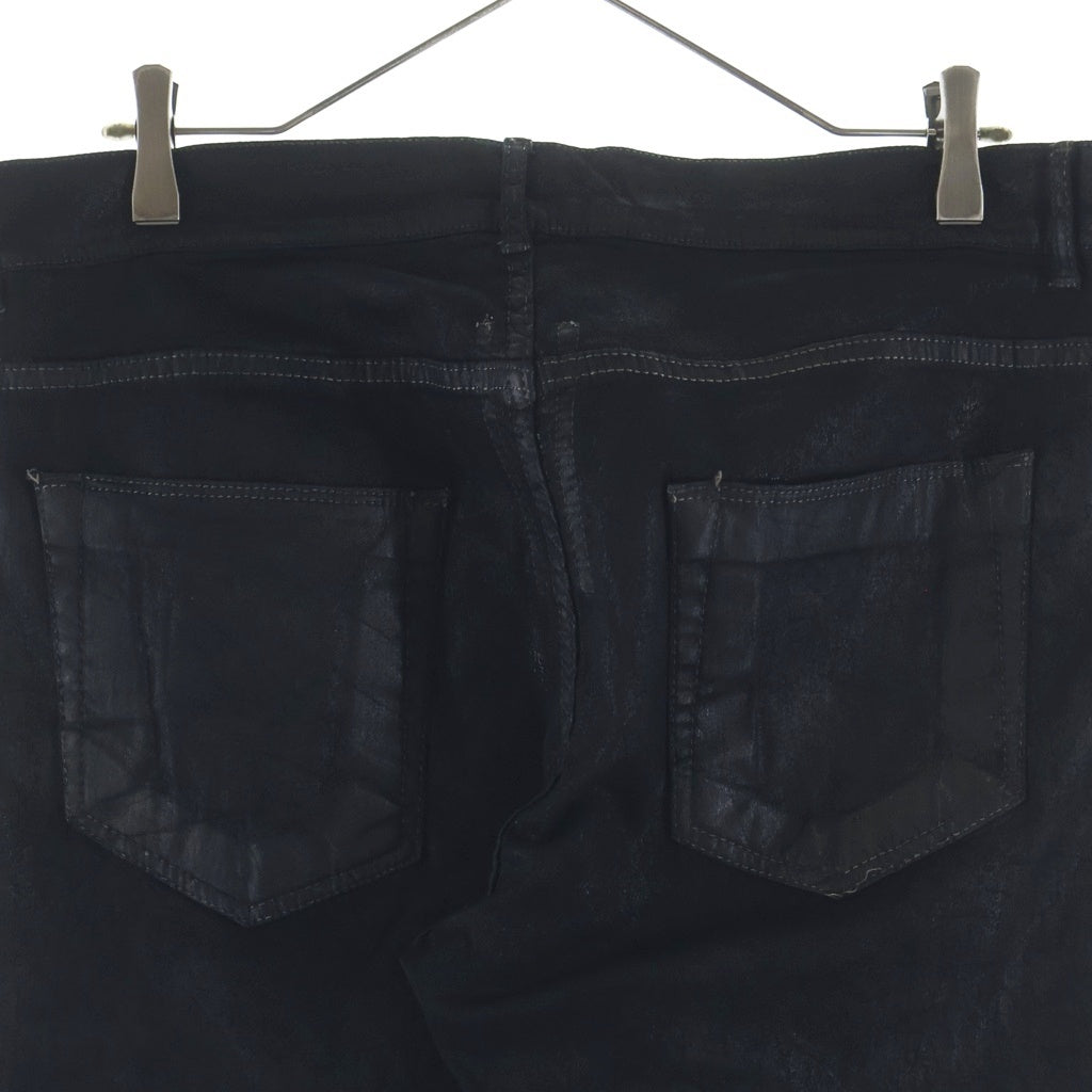Rick Owens DRKSHDW(リックオウエンス ダークシャドウ) 15SS Detroit Cut Trousers デトロイトカットトラウザーズ コーティング加工 ボタンフライ スリムストレート デニムパンツ DU15S9350-SBS
