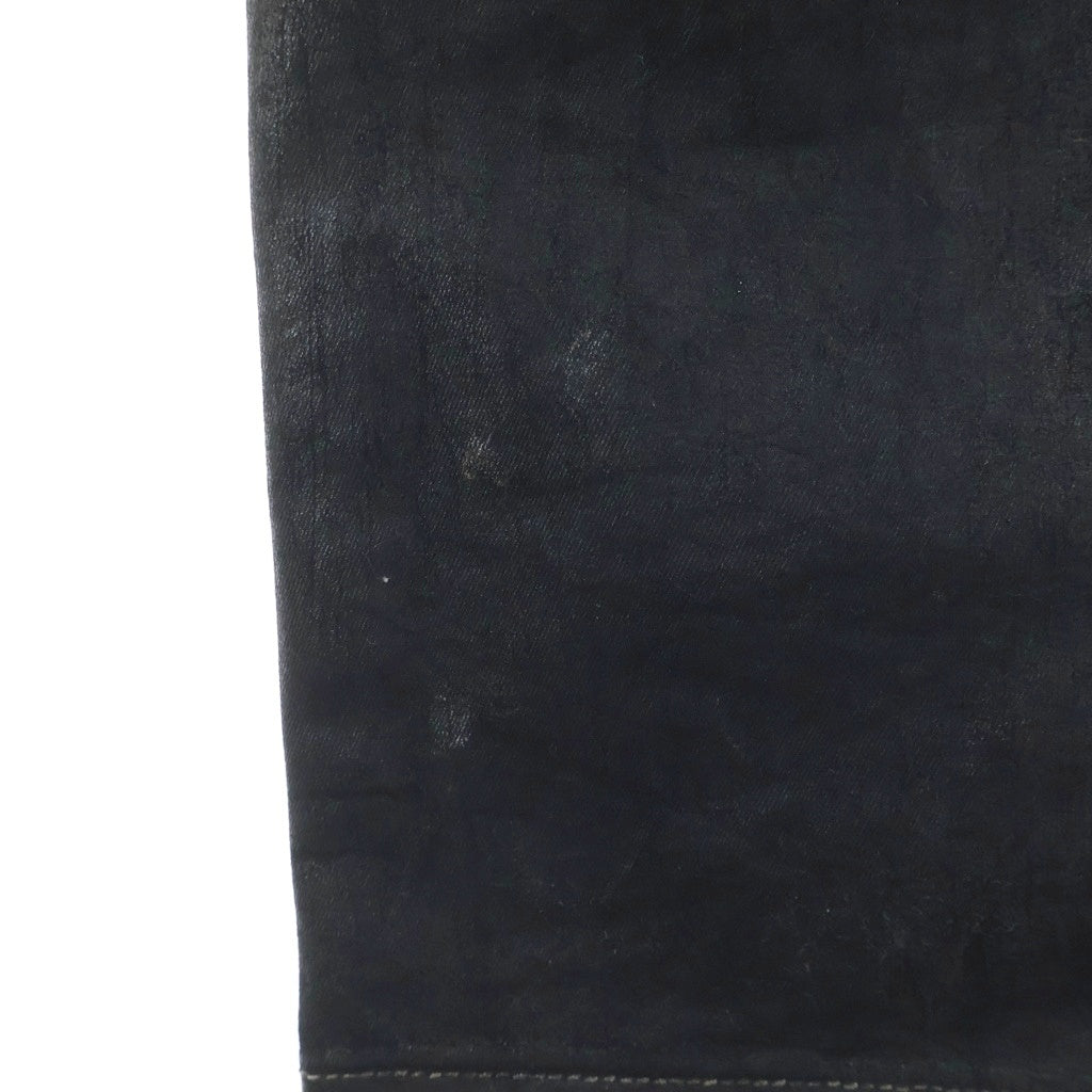 Rick Owens DRKSHDW(リックオウエンス ダークシャドウ) 15SS Detroit Cut Trousers デトロイトカットトラウザーズ コーティング加工 ボタンフライ スリムストレート デニムパンツ DU15S9350-SBS