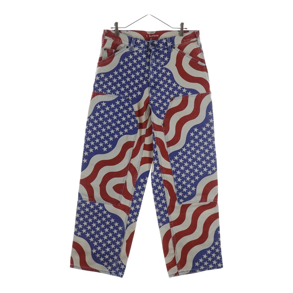 SUPREME(シュプリーム) 26SS Flag Double Knee Painter Pant フラッグ ダブルニー ペインター パンツ ブルー/レッド
