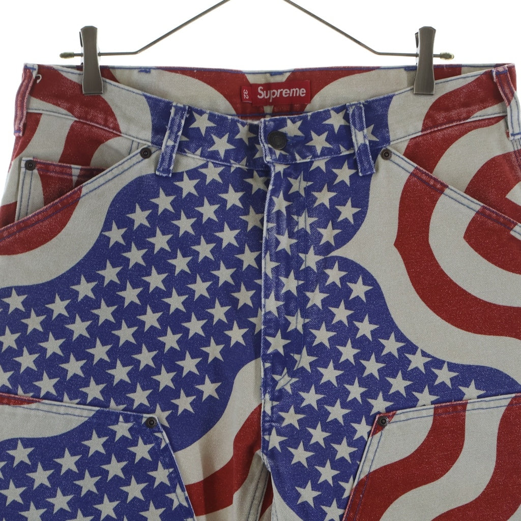 SUPREME(シュプリーム) 26SS Flag Double Knee Painter Pant フラッグ ダブルニー ペインター パンツ ブルー/レッド