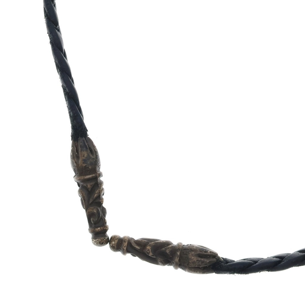 CHROME HEARTS(クロムハーツ) LEATHER BRAID スクロールレザーブレード ブラック/シルバー
