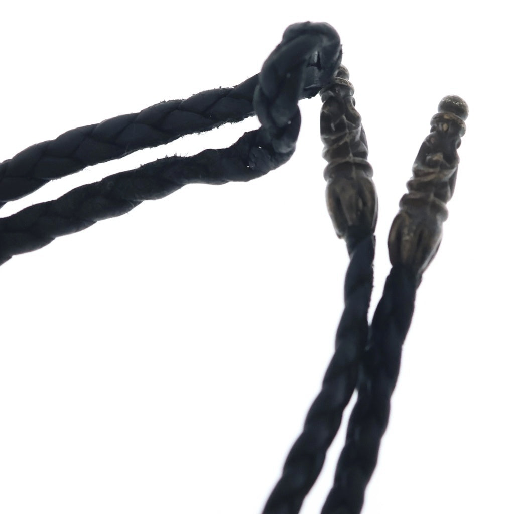 CHROME HEARTS(クロムハーツ) LEATHER BRAID スクロールレザーブレード ブラック/シルバー