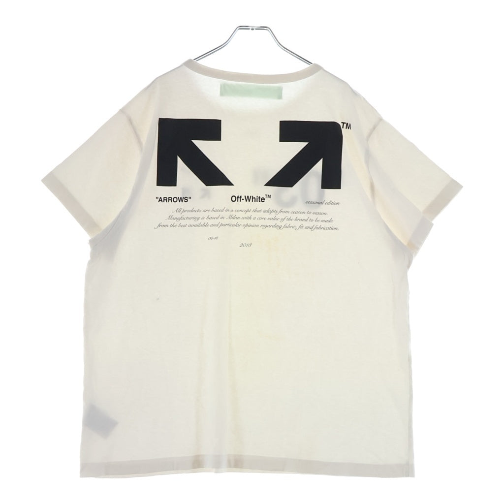 OFF-WHITE(オフホワイト) 18AW MAIN LABEL クルーネック半袖Tシャツ カットソー ホワイト OMAA027F18A53128