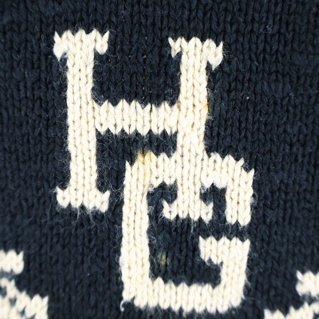 HYSTERIC GLAMOUR(ヒステリックグラマー) エスニック柄 クルーネック ニットセーター ネイビー