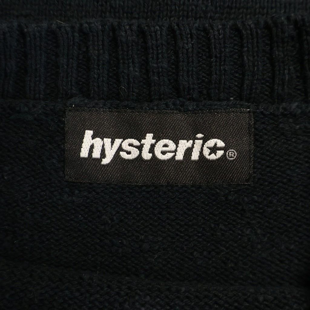HYSTERIC GLAMOUR(ヒステリックグラマー) エスニック柄 クルーネック ニットセーター ネイビー