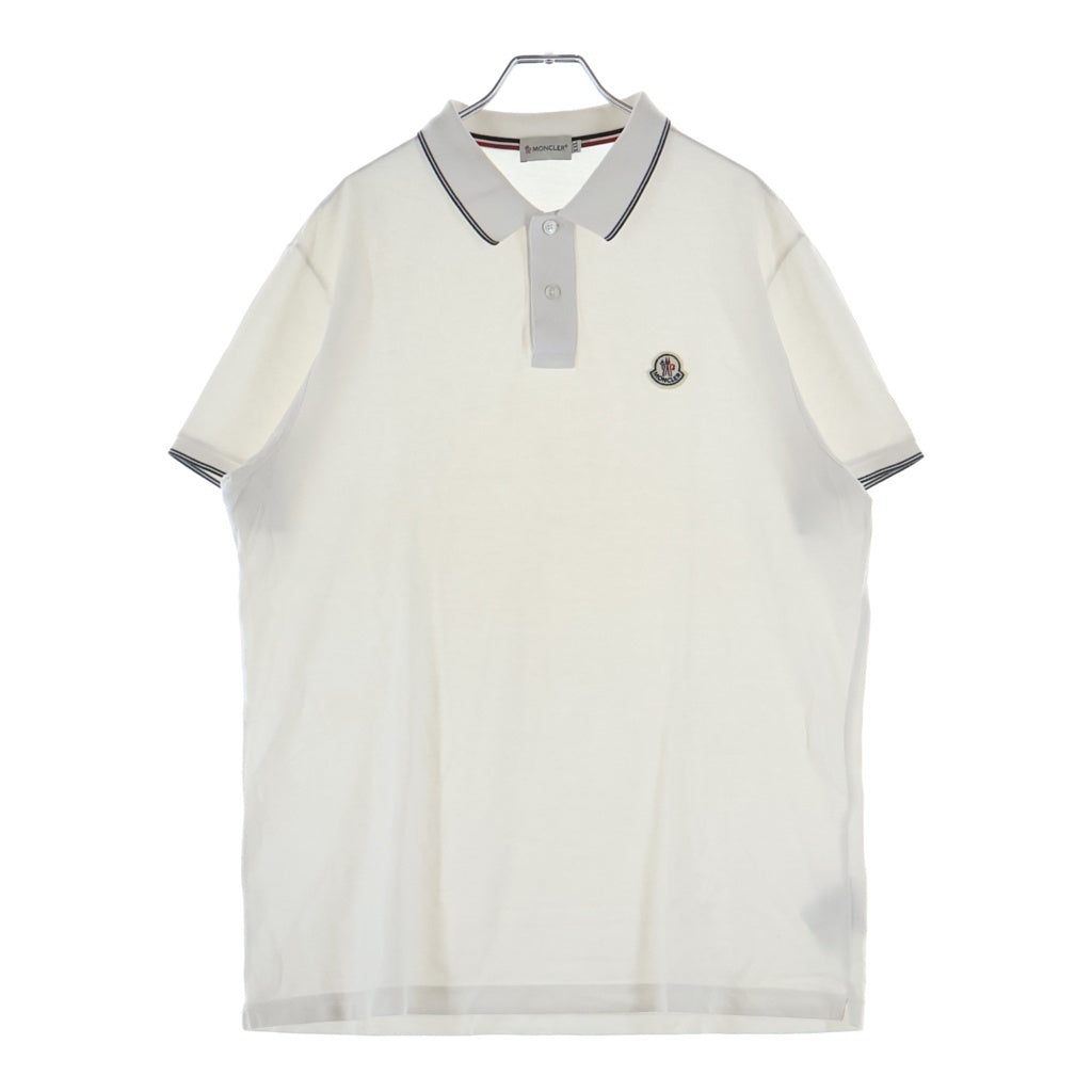MONCLER(モンクレール) MAGLIA POLO MANICA COLTA マグリア ポロ マニカ コルタ フロントロゴワッペン 半袖ポロシャツ ホワイト
