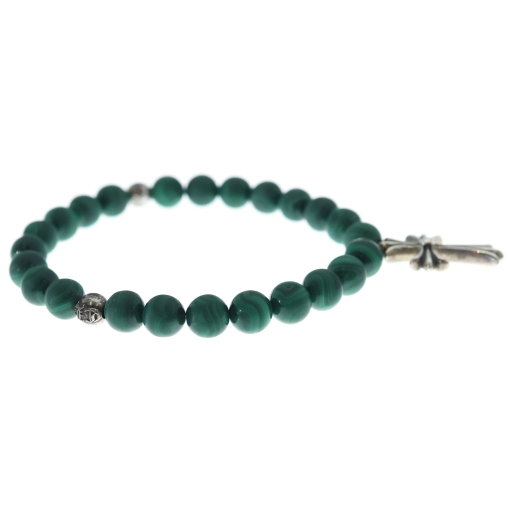 CHROME HEARTS(クロムハーツ) 8mm BEAD 8mmビーズブレス タイニーファット付きBEAD8mmビーズブレスレット グリーン/シルバー ‐