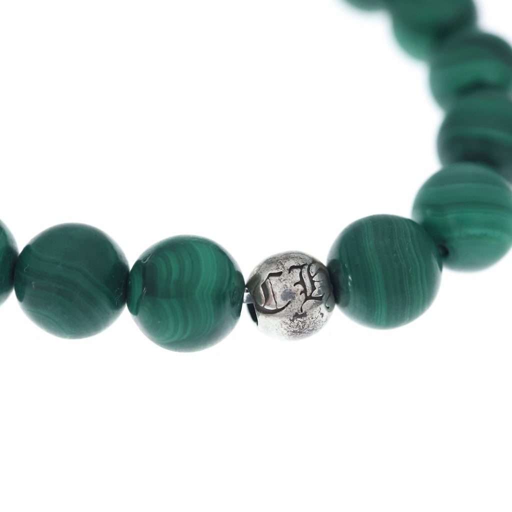 CHROME HEARTS(クロムハーツ) 8mm BEAD 8mmビーズブレス タイニーファット付きBEAD8mmビーズブレスレット グリーン/シルバー ‐