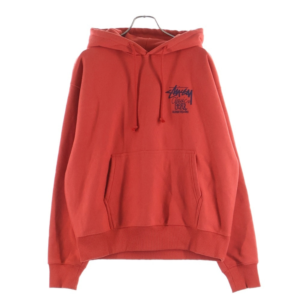 STUSSY(ステューシー) 25SS CLASSIC GEAR HOODIE クラシックギア 両面ロゴプリント プルオーバースウェットパーカー レッド 1925084