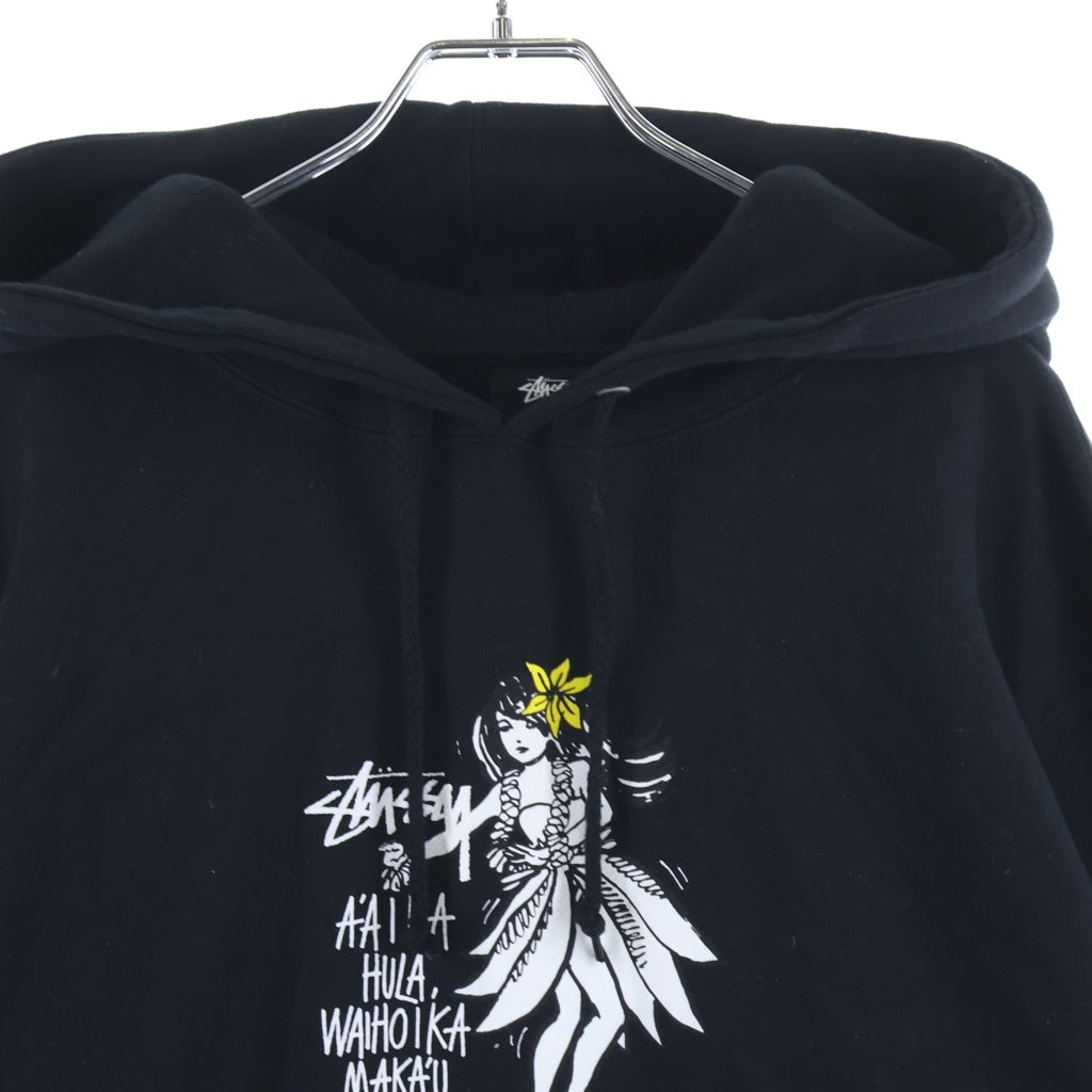 STUSSY(ステューシー) Hula Girl Center Logo Print Hoodie フラガール センターロゴ フーデッド プルオーバーパーカー