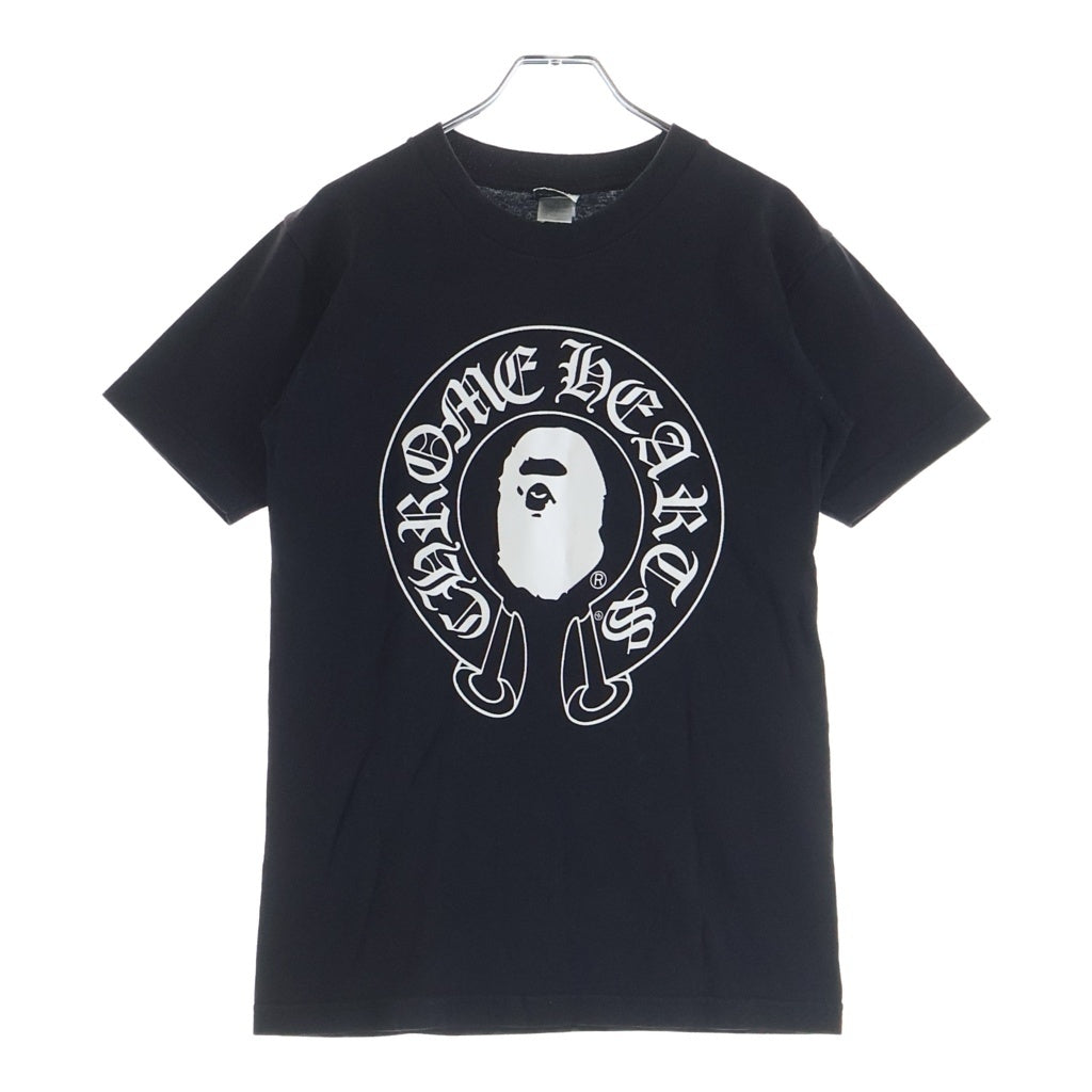 CHROME HEARTS(クロムハーツ) ×A BATHING APE Baby Milo Horseshoe アベイシングエイプ ベイビーマイロ 両面プリント 半袖Tシャツ カットソー ブラック
