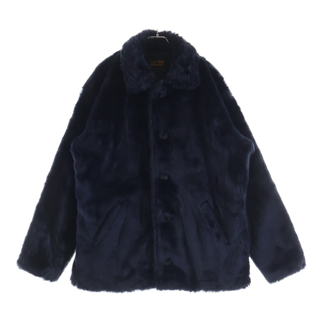 EXAMPLE(エグザンプル) ×SCHOT U.S.740N PEA JACKET フェイクファー ピージャケット ネイビー