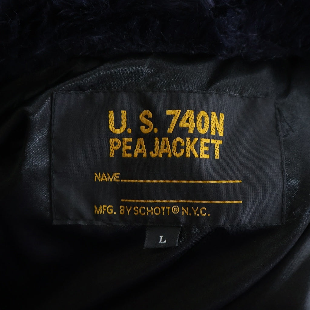 EXAMPLE(エグザンプル) ×SCHOT U.S.740N PEA JACKET フェイクファー ピージャケット ネイビー