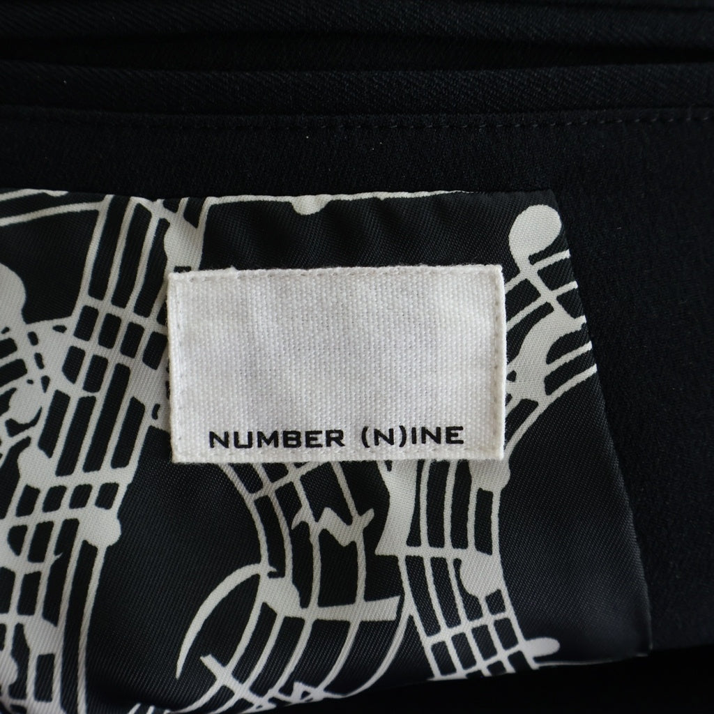 NUMBER (N)INE(ナンバーナイン) 音符裏地 ボタントップ 2B テーラード ジャケット セットアップ ブラック 819553001