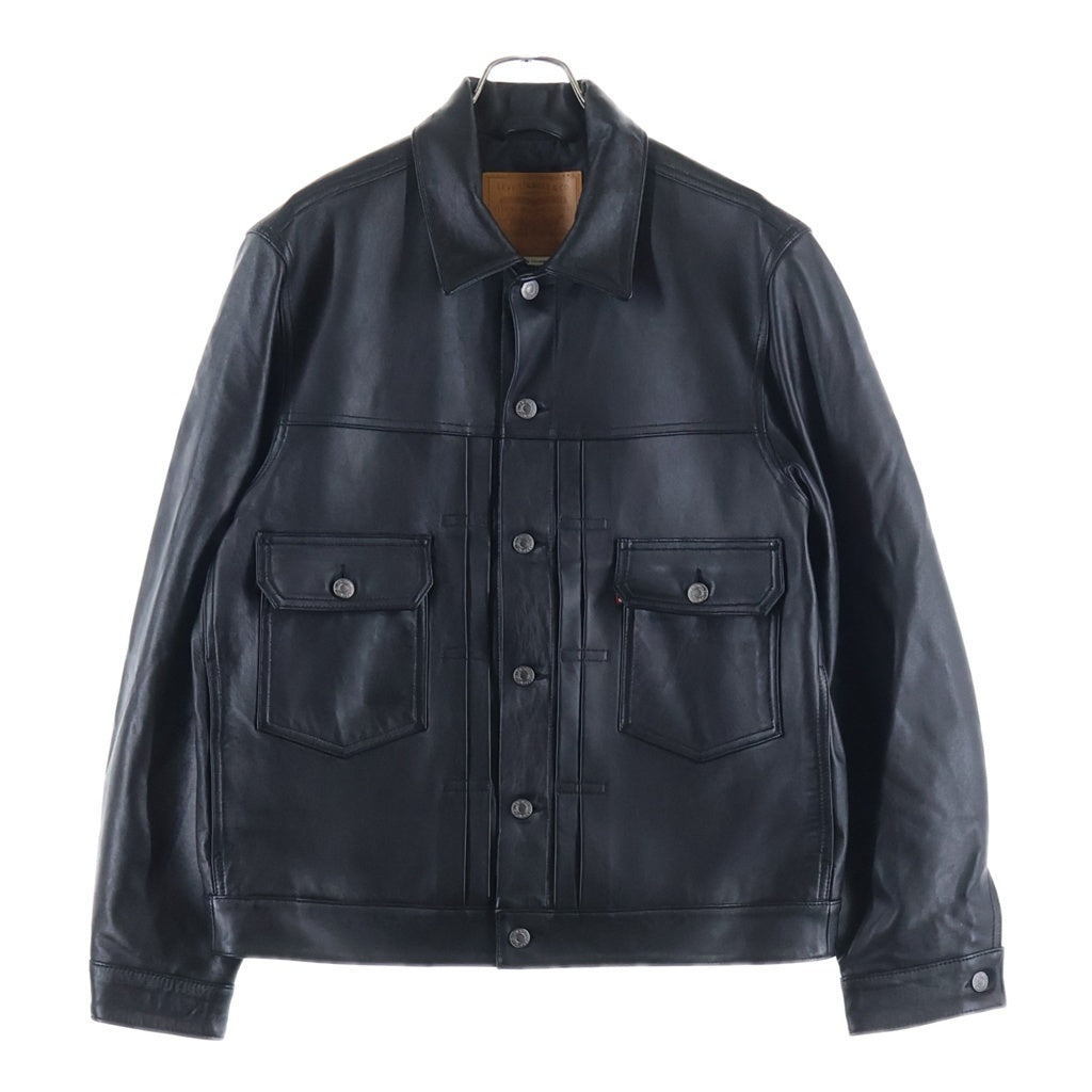 Levi's(リーバイス) Premium Black Type II Trucker Leather Jacket プレミアム ブラック タイプII トラッカー レザージャケット