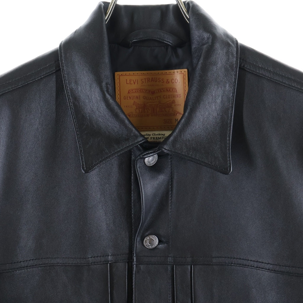Levi's(リーバイス) Premium Black Type II Trucker Leather Jacket プレミアム ブラック タイプII トラッカー レザージャケット