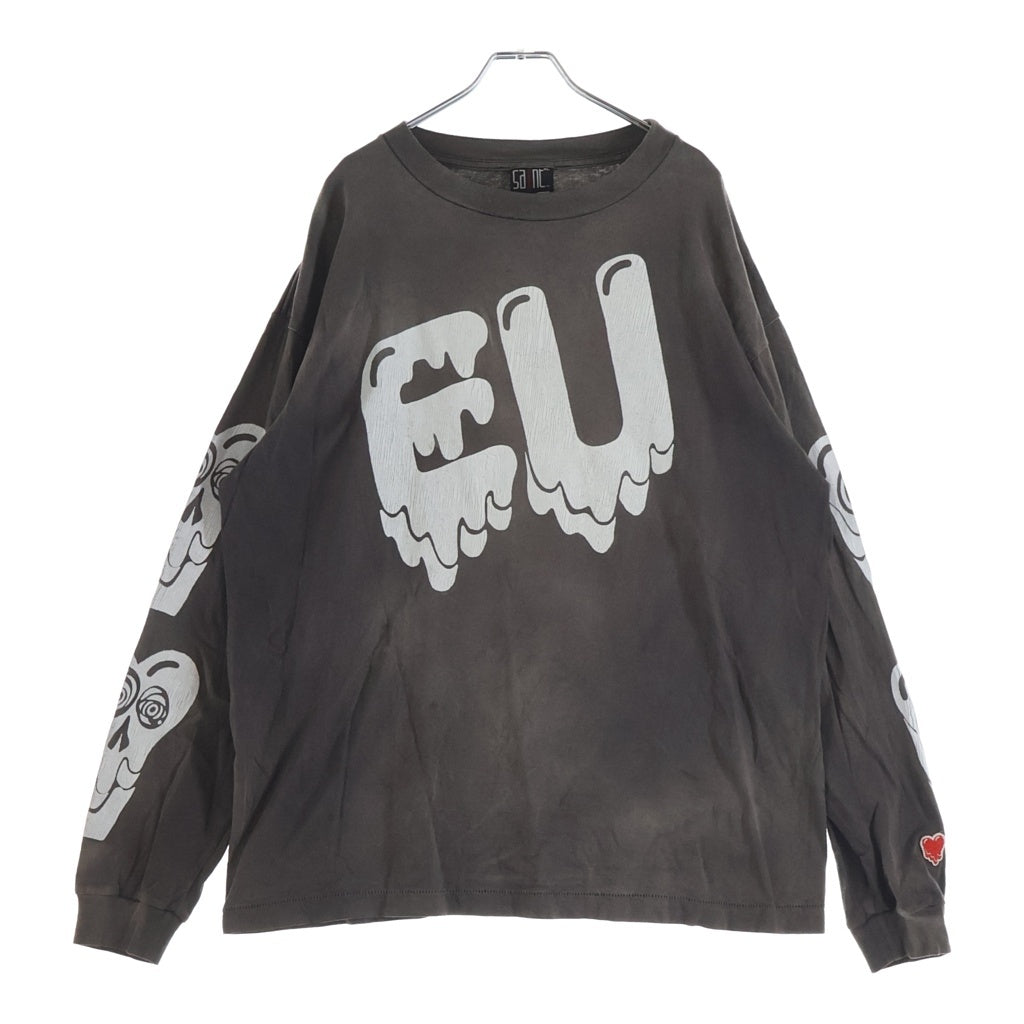 SAINT MICHAEL(セントマイケル) 21AW ×EMOTIONALLY UNAVAILABLE EU STM LS TEE エモーショナリーアンアヴェイラブル 両面プリント 長袖Tシャツ カットソー ブラック EU-A21-0000-055