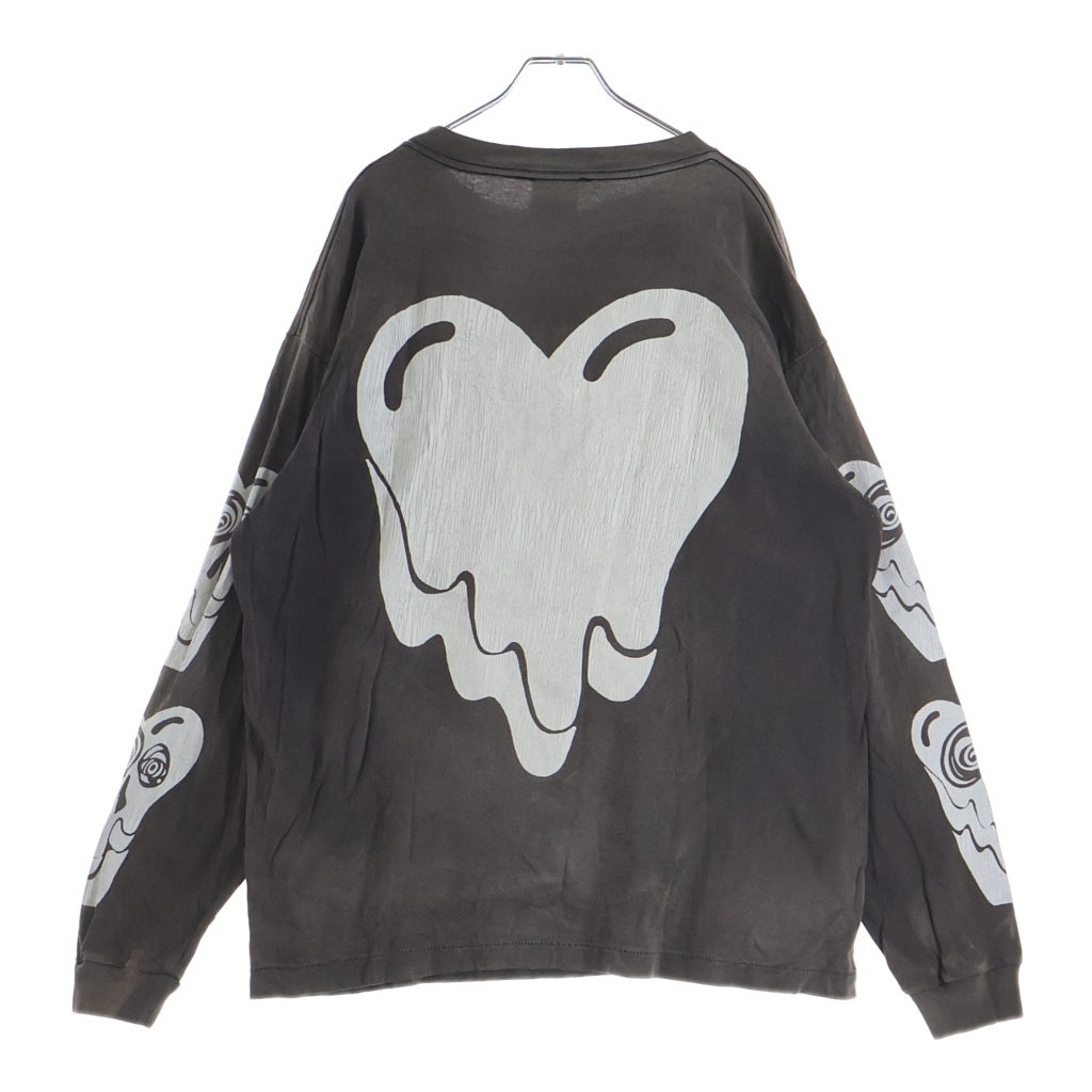 SAINT MICHAEL(セントマイケル) 21AW ×EMOTIONALLY UNAVAILABLE EU STM LS TEE エモーショナリーアンアヴェイラブル 両面プリント 長袖Tシャツ カットソー ブラック EU-A21-0000-055