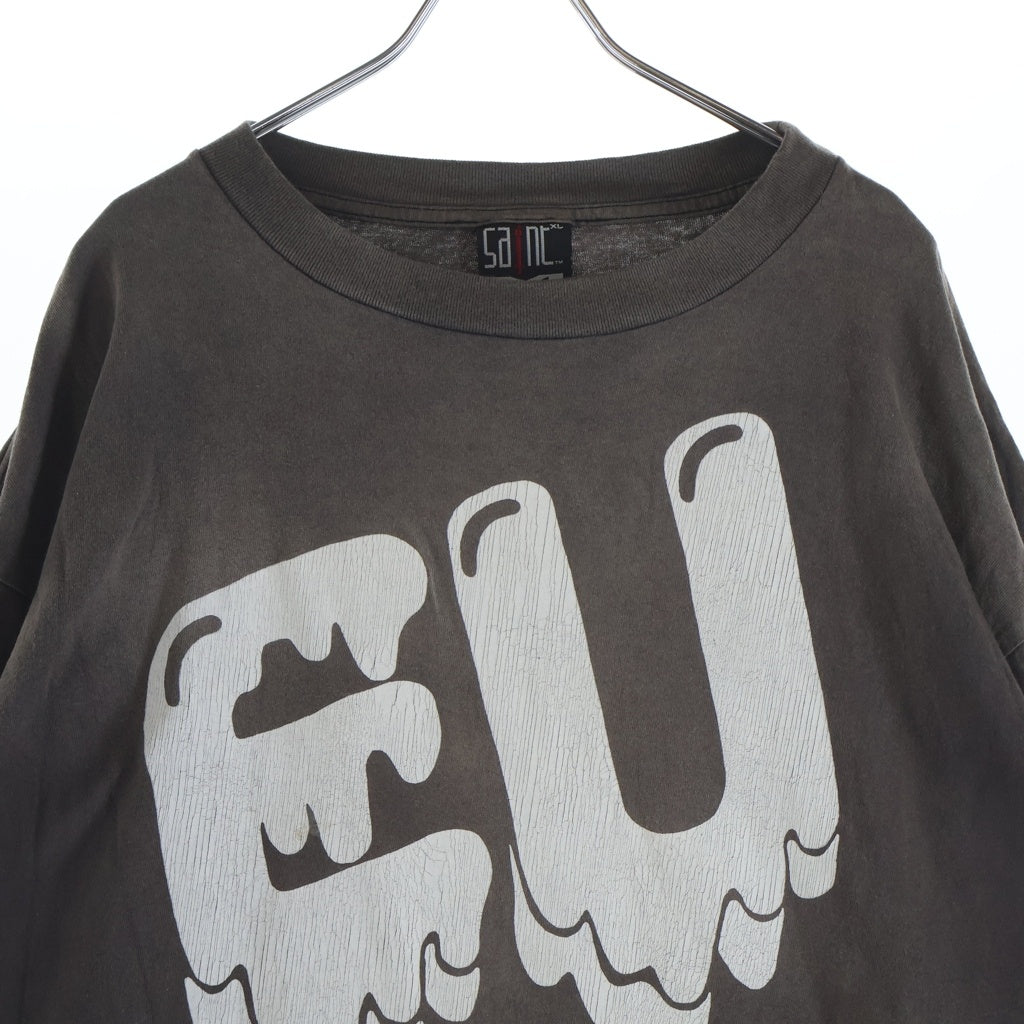 SAINT MICHAEL(セントマイケル) 21AW ×EMOTIONALLY UNAVAILABLE EU STM LS TEE エモーショナリーアンアヴェイラブル 両面プリント 長袖Tシャツ カットソー ブラック EU-A21-0000-055