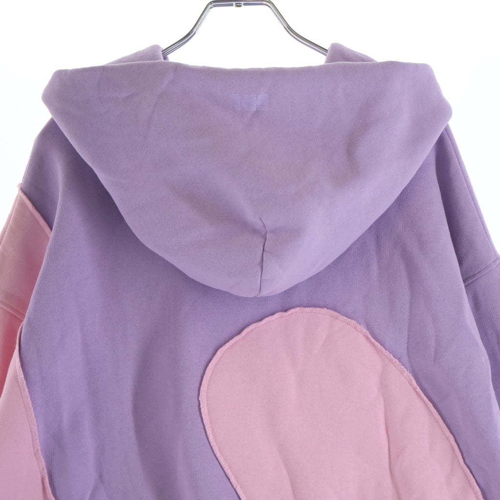 ERL(イーアールエル) SWIRL HOODIE パッチワーク プルオーバー パーカー ピンク ERL04-P004