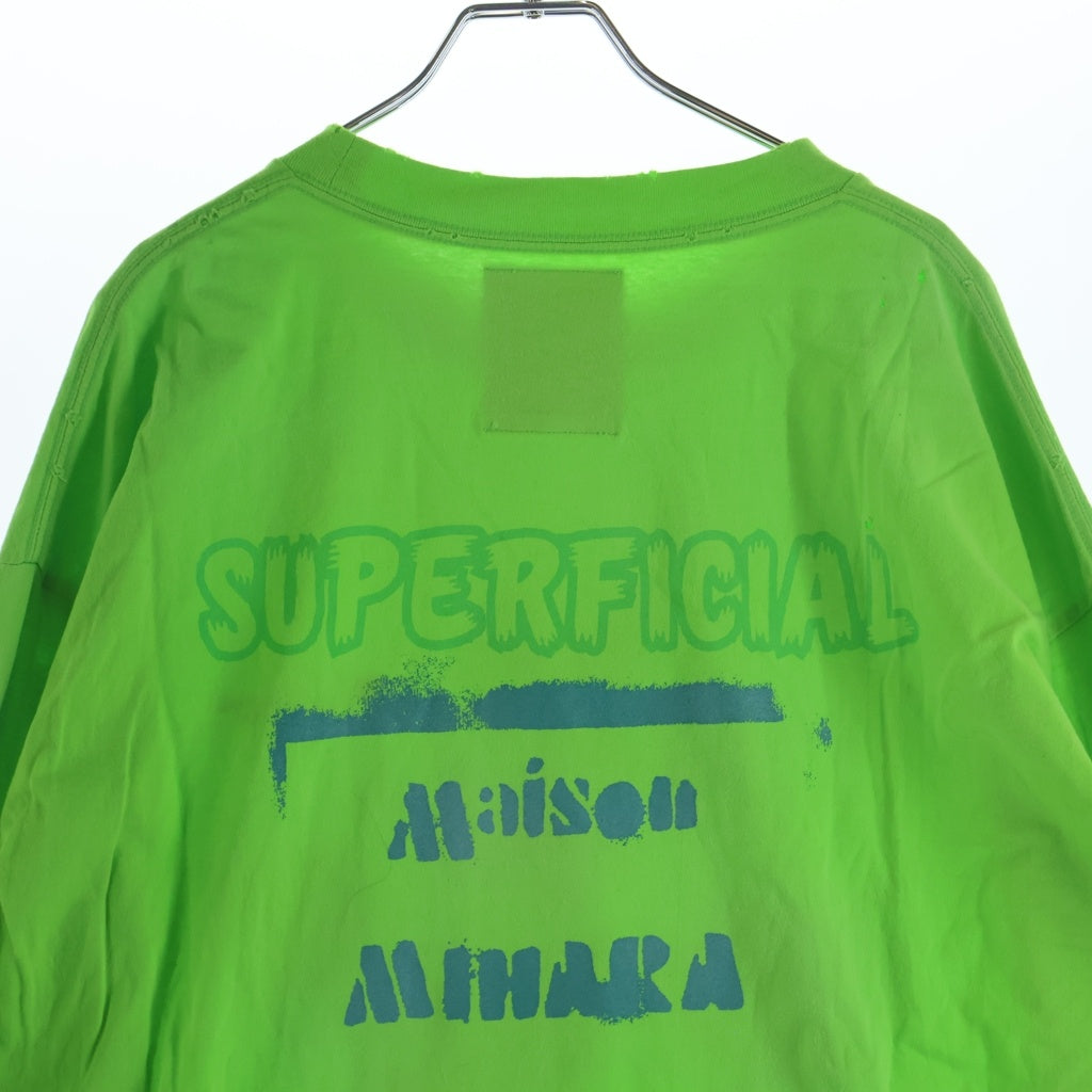 MAISON MIHARAYASUHIRO(メゾンミハラヤスヒロ) 23SS Distressed L/S Tee ディストレスト 両面プリント 長袖Tシャツ カットソー ライトグリーン J10LT531