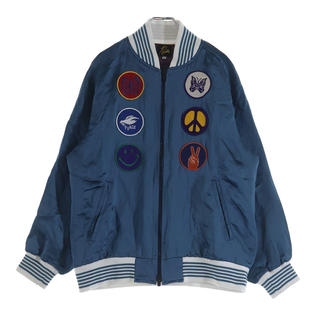 Needles(ニードルス) 23SS AWARD JACKET アワード 両面刺繍 サテン スーベニアジャケット ネイビー MR195