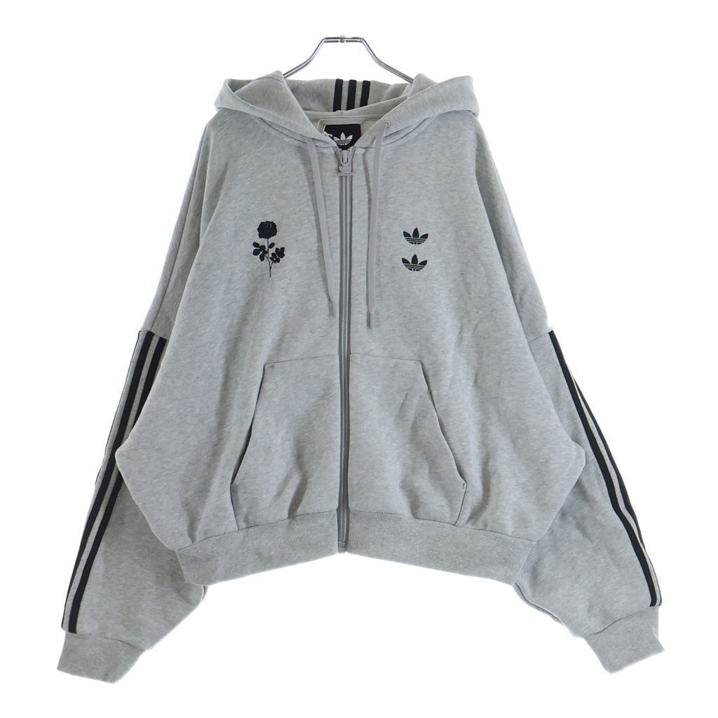adidas(アディダス) ×WILLY CHAVARRIA FULL ZIP LOGO HOODIE 両面刺繍 ジップアップパーカー フーディー グレー KV2250