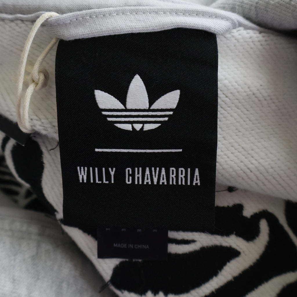 adidas(アディダス) ×WILLY CHAVARRIA FULL ZIP LOGO HOODIE 両面刺繍 ジップアップパーカー フーディー グレー KV2250