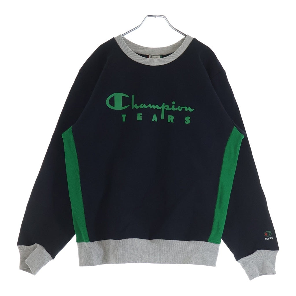 CHAMPION(チャンピオン) ×DENIM TEARS REVERSE WEAVE デニムティアーズ リバースウィーブ フロントロゴプリント クルーネック スウェット トレーナー グレー