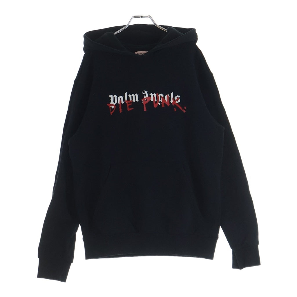 Palm Angels(パームエンジェルス) ×Playboi Carti Pc Die Punk Hoodie プレイボーイ・カルティ フロントロゴプリント プルオーバーパーカー フーディー ブラック PMBB003F18441063