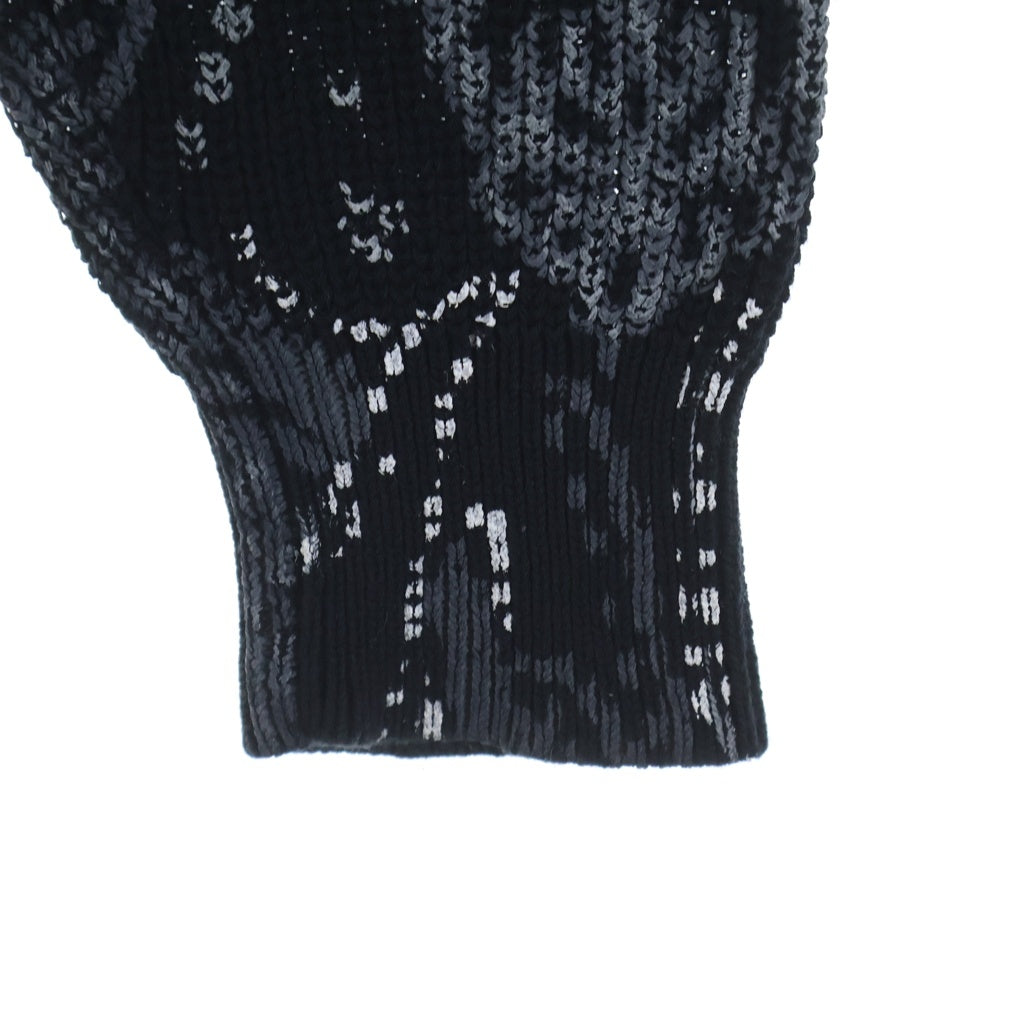 SUPREME(シュプリーム) 24SS Printed Paisley Sweater ペイズリープリント 総柄 フロントロゴ刺繍 コットンニット クルーネック セーター ブラック