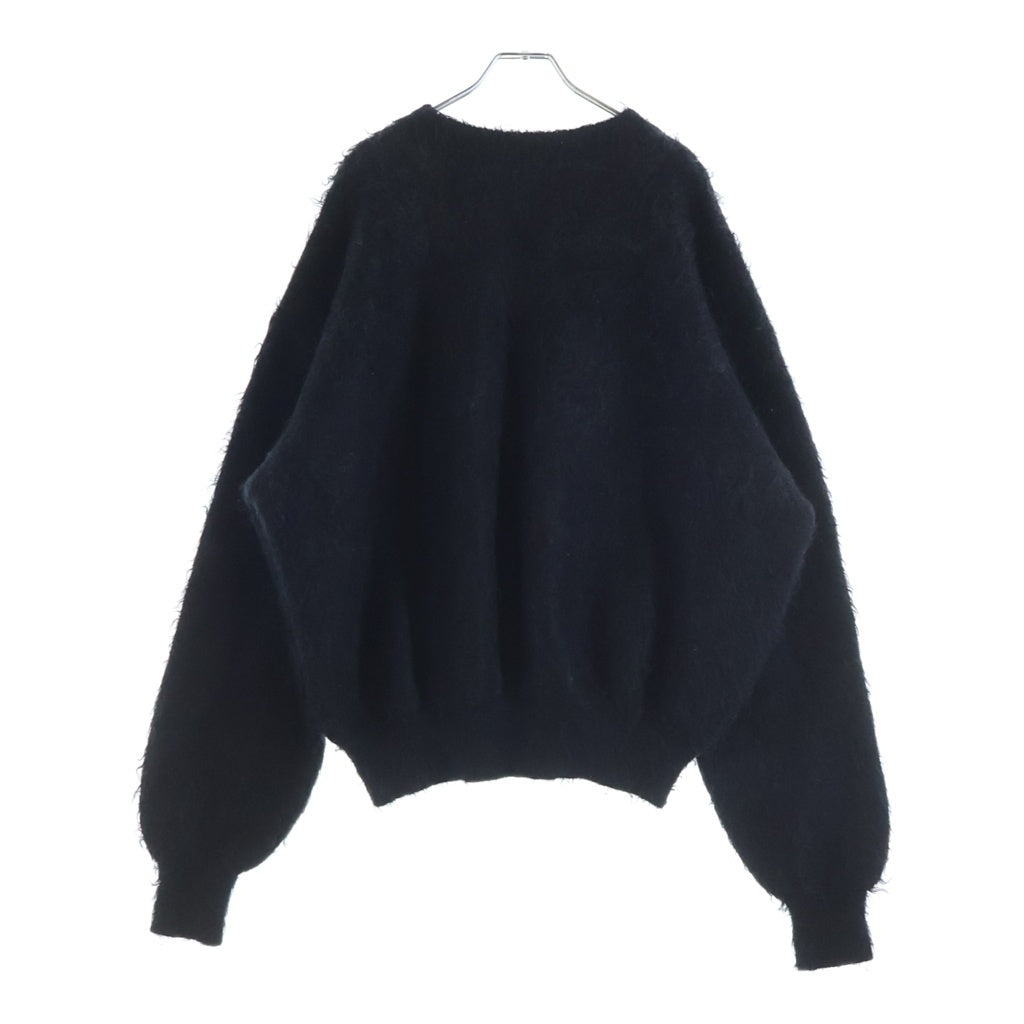 SAINT MICHAEL(セントマイケル) 23AW CREW NECK KNIT フロントロゴ クルーネックニット セーター ブラック SM-A23-0000-042
