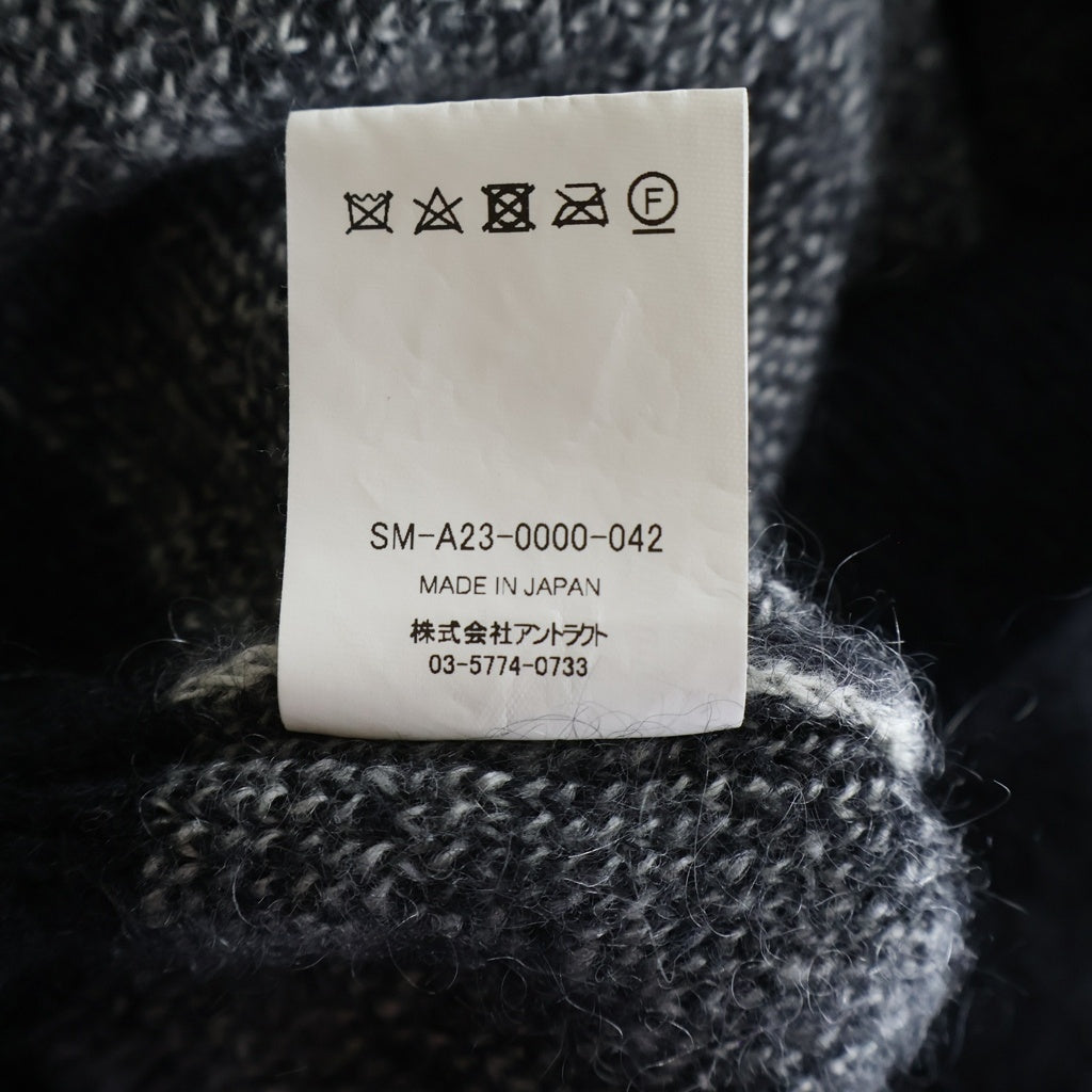 SAINT MICHAEL(セントマイケル) 23AW CREW NECK KNIT フロントロゴ クルーネックニット セーター ブラック SM-A23-0000-042