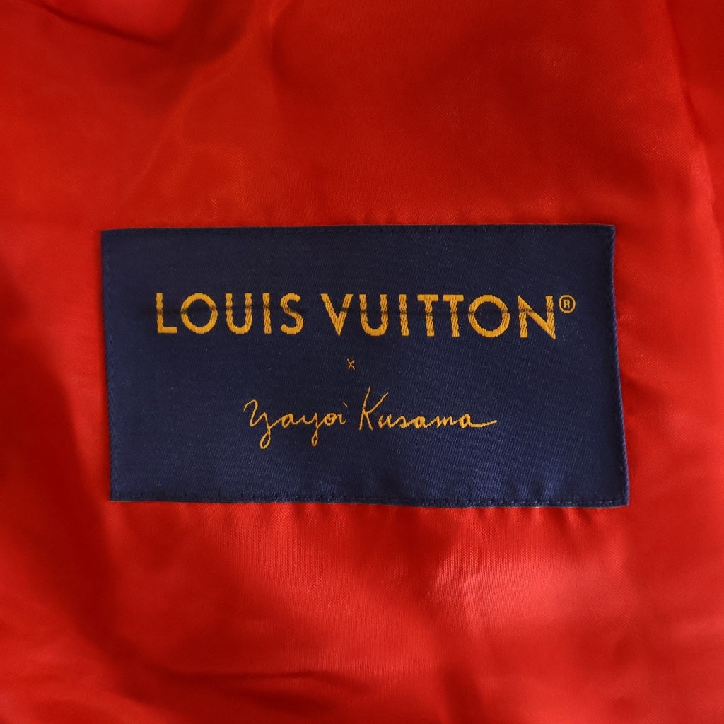 LOUIS VUITTON(ルイヴィトン) 23SS ×草間彌生 ウール レザー 切替 バーシティ スタジアムジャケット レッド/ホワイト RM231H MJY HOL31E