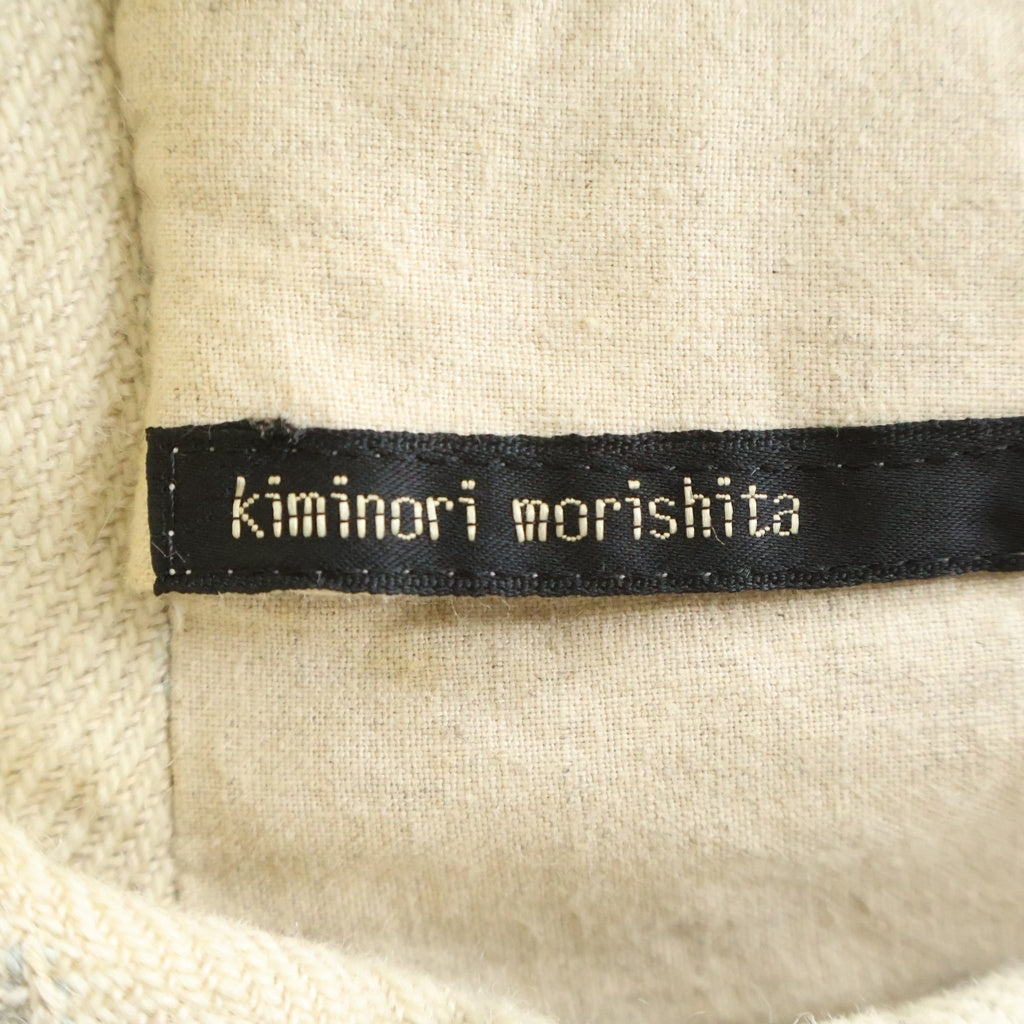 kiminori morishita(キミノリ モリシタ) フロント刺繍 ウール リネン テーラードジャケット ベージュ 7543311-1