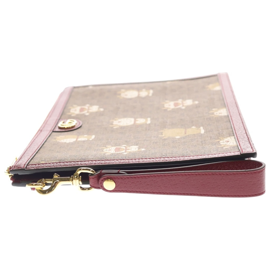 GUCCI(グッチ) ×ドラえもん ミニGGスプリーム キャンバス クラッチバッグ ブラウン 654503 2TTAG レディース