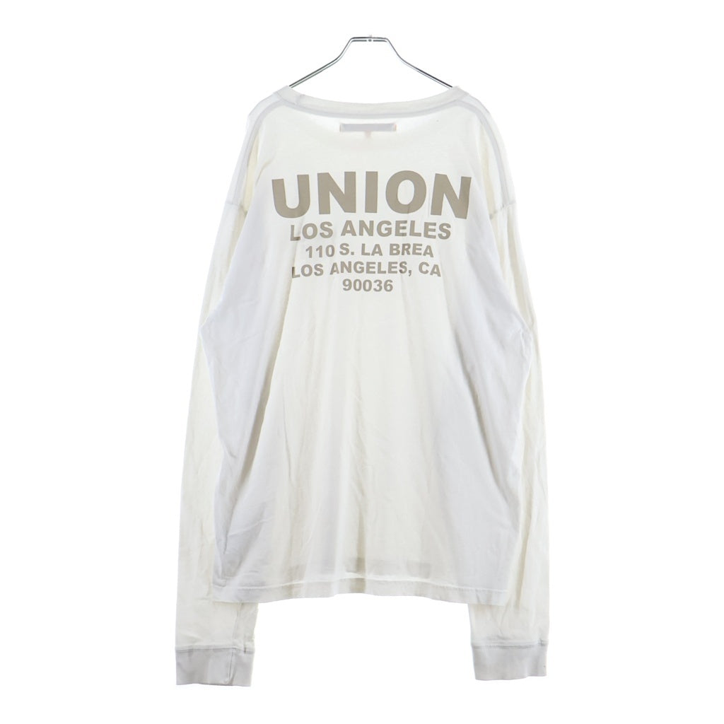 UNION(ユニオン) 両面ロゴプリント 長袖Tシャツ カットソー ホワイト