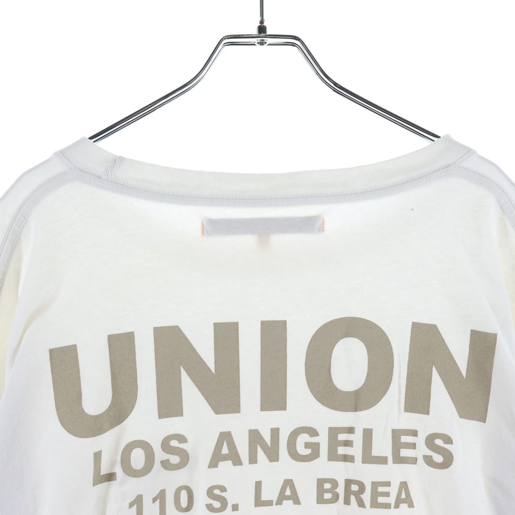 UNION(ユニオン) 両面ロゴプリント 長袖Tシャツ カットソー ホワイト