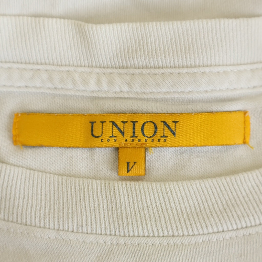 UNION(ユニオン) 両面ロゴプリント 長袖Tシャツ カットソー ホワイト