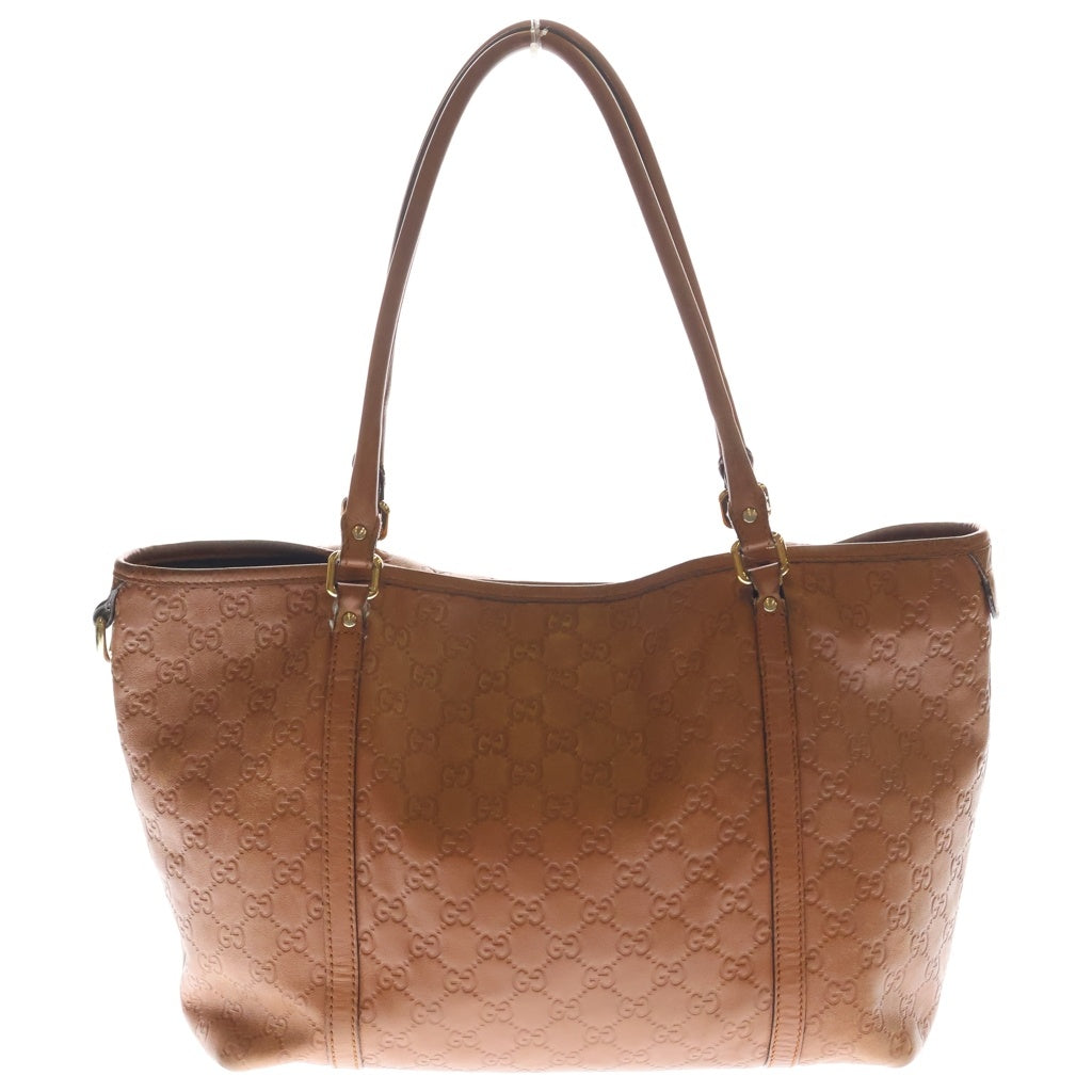 GUCCI(グッチ) インターロッキングG キャメルレザー トートバッグ ハンドバッグ ブラウン レディース