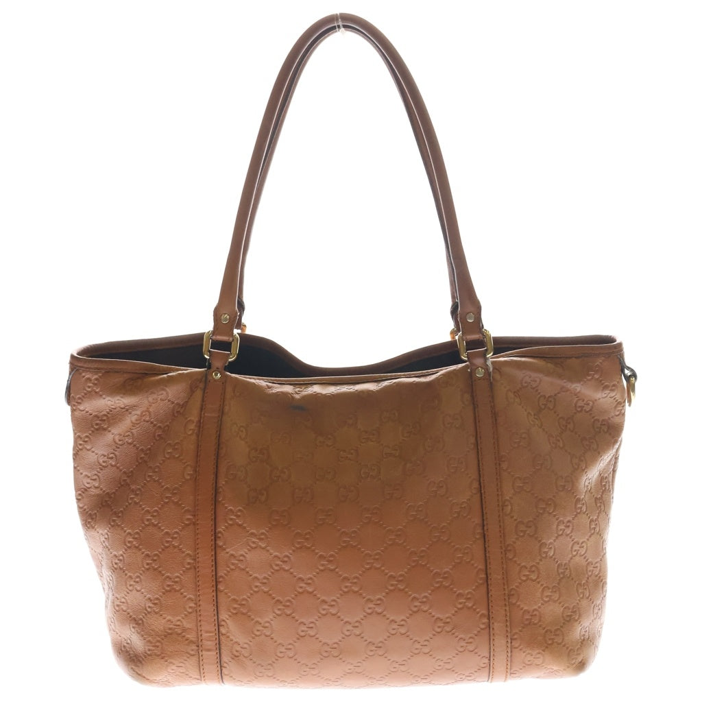GUCCI(グッチ) インターロッキングG キャメルレザー トートバッグ ハンドバッグ ブラウン レディース