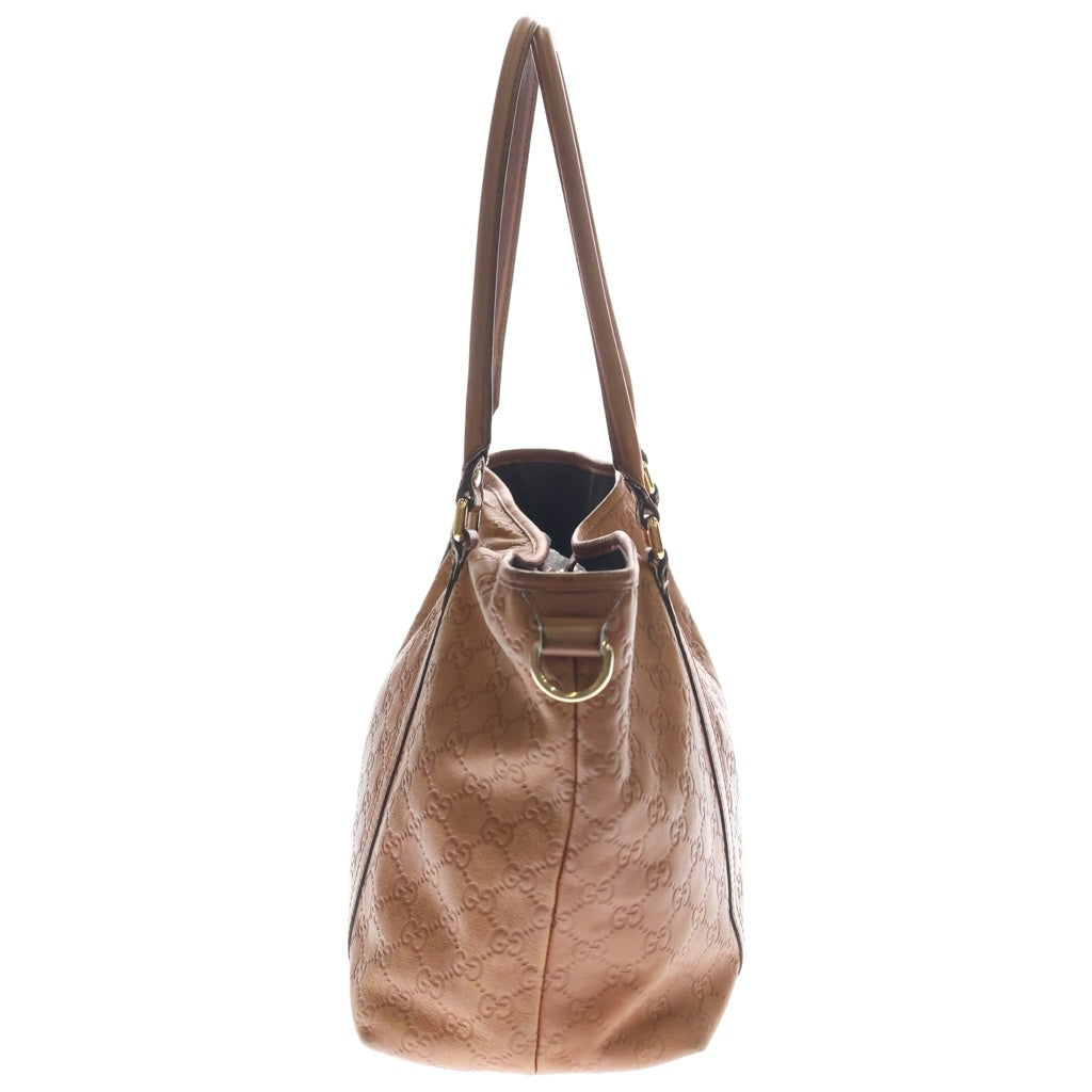 GUCCI(グッチ) インターロッキングG キャメルレザー トートバッグ ハンドバッグ ブラウン レディース