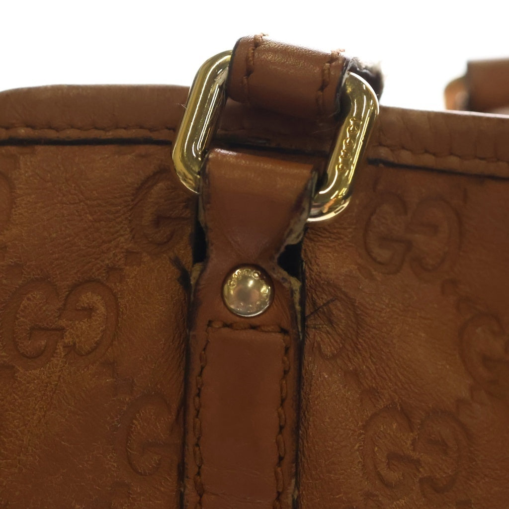 GUCCI(グッチ) インターロッキングG キャメルレザー トートバッグ ハンドバッグ ブラウン レディース