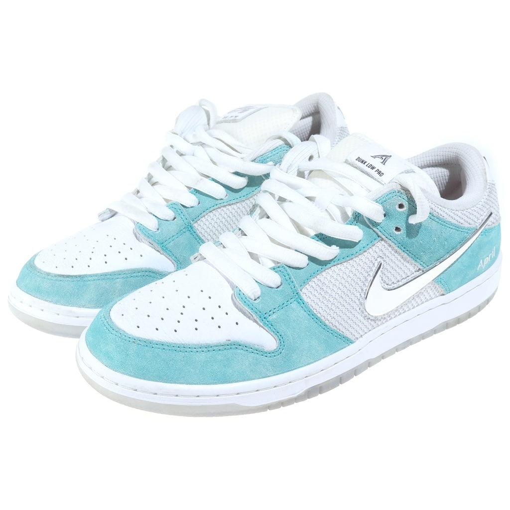 NIKE SB(ナイキエスビー) ×APRIL SKATEBOARDS Dunk Low Pro QS エイプリルスケートボード ダンクロー ローカットスニーカー ホワイト/グリーン US12.5/29.5cm FD2562-400
