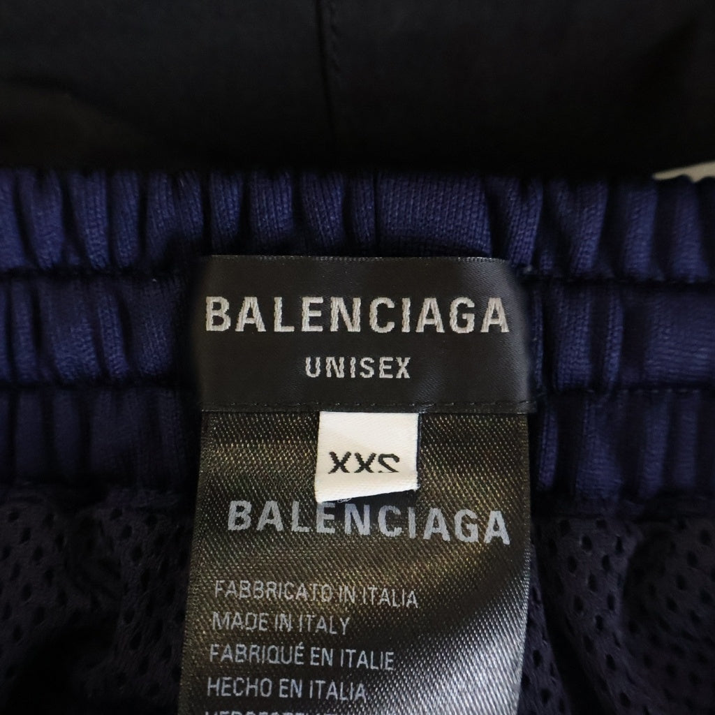 BALENCIAGA(バレンシアガ) 24AW CUT-UP TRACKSUIT PANTS ループスポーツロゴ カットアップ レイヤード トラックスーツ パンツ ブラック/ネイビー 808909 TR031
