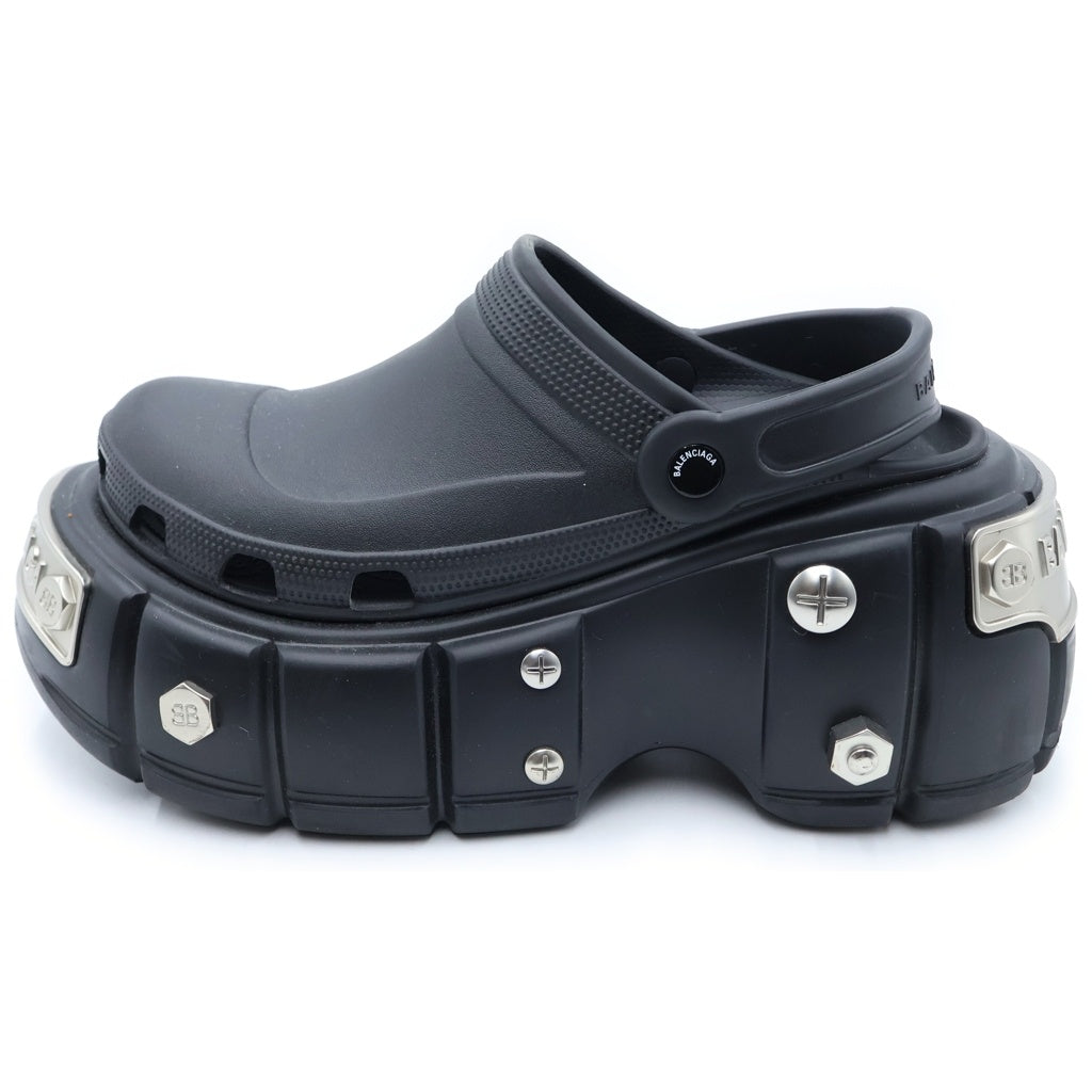 BALENCIAGA(バレンシアガ) 22SS ×crocs HARD CROCS クロックス プラットフォームスタッズ ハードクロックス ミュールサンダル ブラック