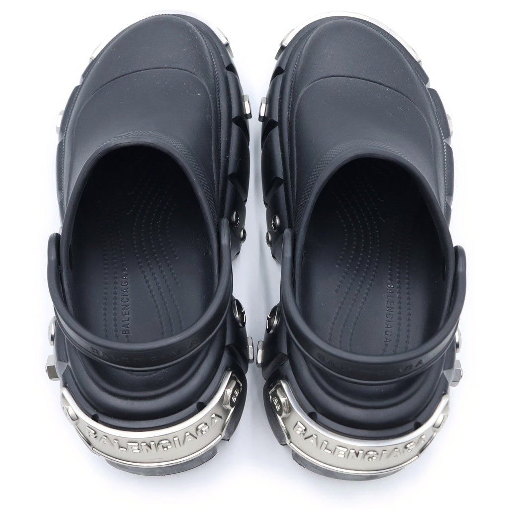 BALENCIAGA(バレンシアガ) 22SS ×crocs HARD CROCS クロックス プラットフォームスタッズ ハードクロックス ミュールサンダル ブラック