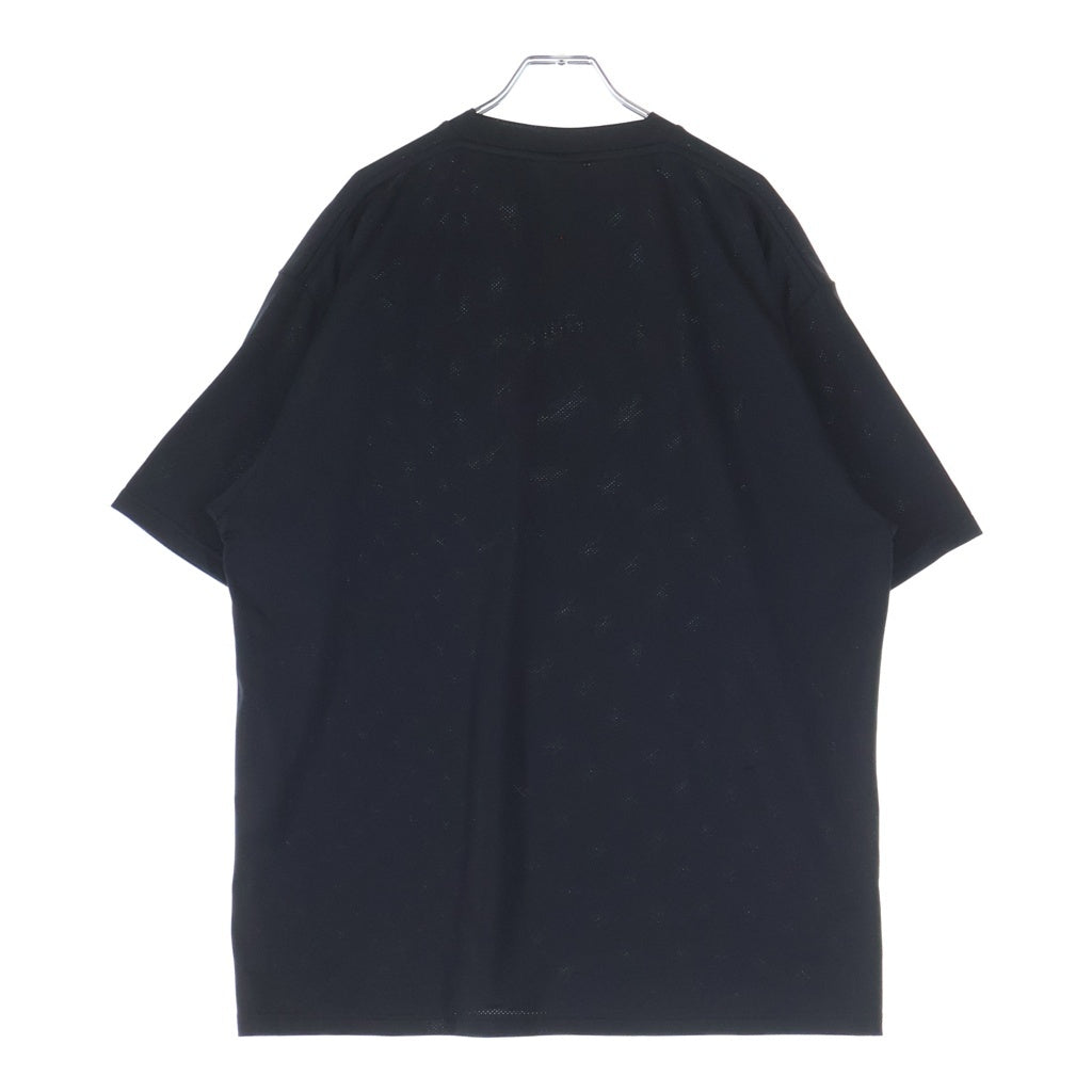 BALENCIAGA(バレンシアガ) フロントロゴプリント メッシュ 半袖Tシャツ カットソー ブラック